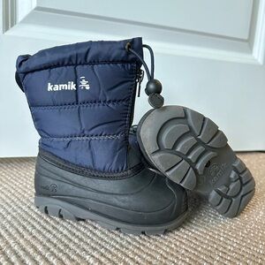 Kamik snow boots kids dark blue size 8